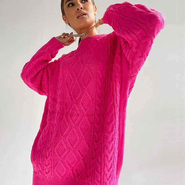 Streetwave Oversized Knit Sweater For Women Cozy High Neck Autumn Essential Wardrobe