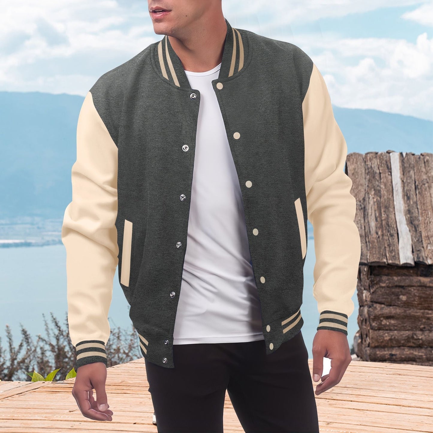 Street-Wave Men's Varsity Jacket Durable Breathable Materials For Everyday Streetwear