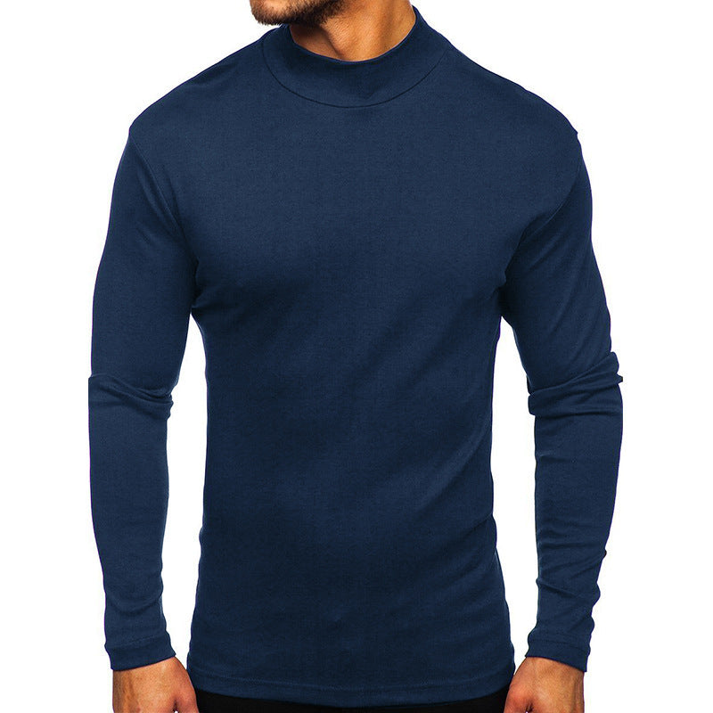 Street-wave Men's Long Sleeve Turtleneck Shirt Breathable Cotton Blend Comfortable Fit