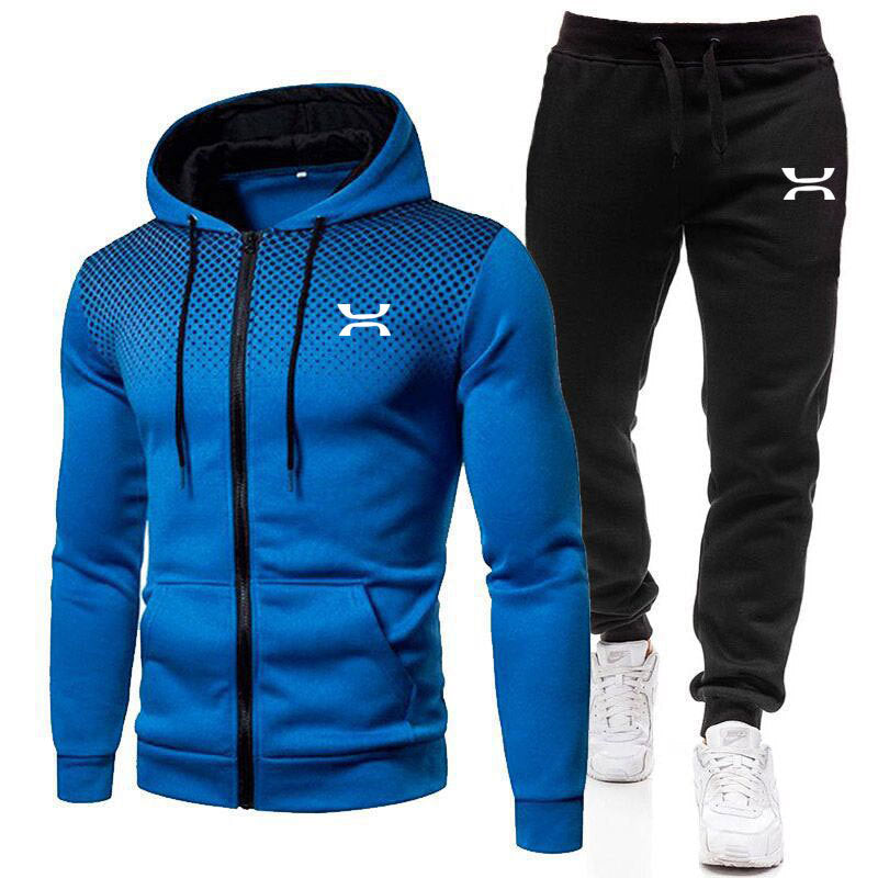 Street-wave Men's Breathable Hoodie Tracksuit with Comfortable Joggers for Active Athletes