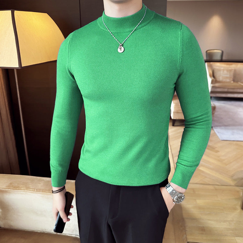 Street-Wave Men's High-Neck Sweater With Elegant Modern Fit For Stylish Casual And Office Wear