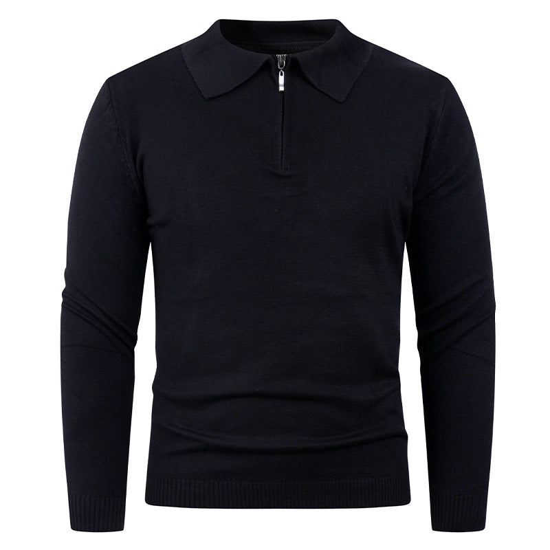 Streetwave Mens Knit Pullover Half Zip Collar Ribbed Texture Premium Cozy For Men