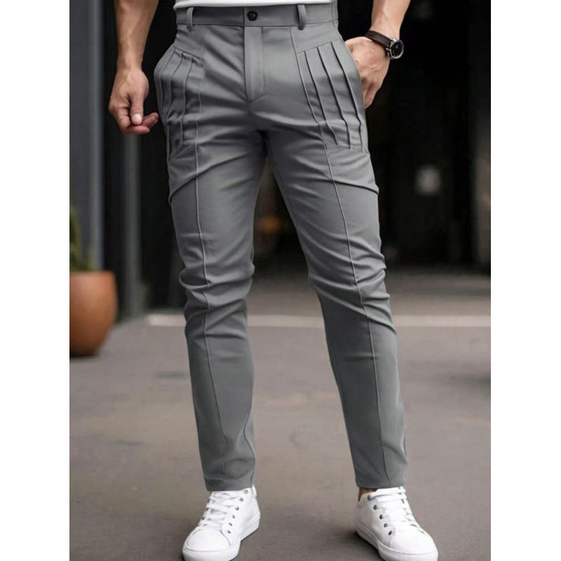 Streetwave Slim Fit Pleated Dress Pants For Men Elegant Everyday Workwear And Formal Trousers