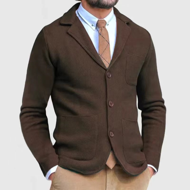 Streetwave Mens Casual Cardigan With Button Front And Patch Pockets Soft Knit Versatile Essential For Work Or Leisure