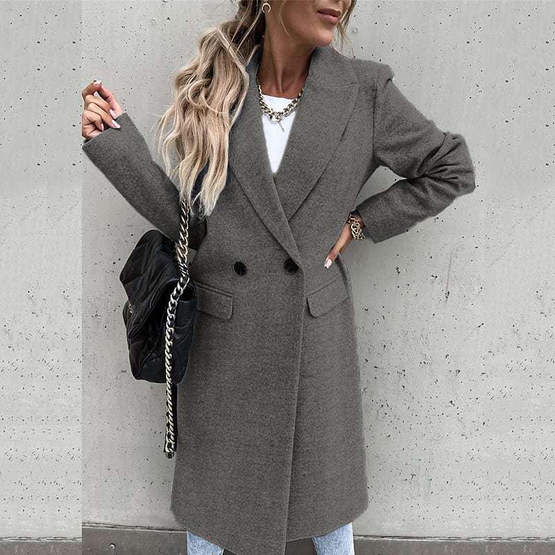 Street-wave Oversized Wool Coat For Women Elegant Warm Wool Blend For Fashion Forward Women