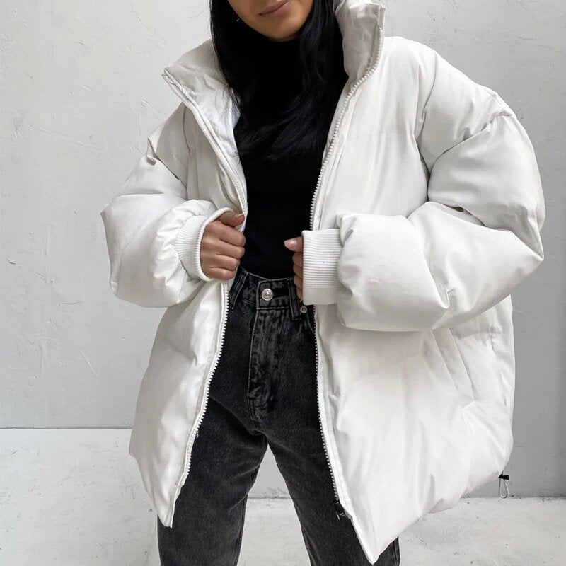 Street Wave Women Oversized Down Jacket Premium Warmth Cozy Comfort Fashionable Winter Coat