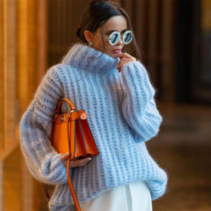 Street-Wave Womens Chunky Knit Sweater Cozy Oversized Pullover For Cooler Days This Season