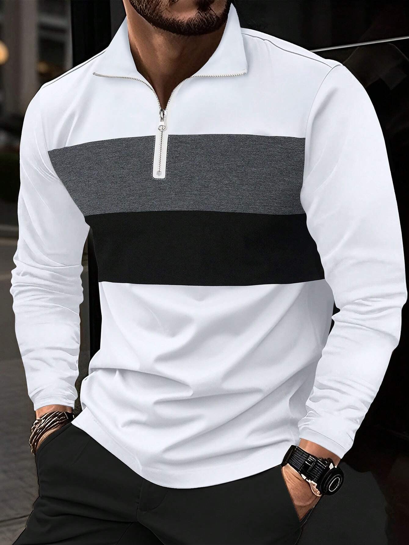 Streetwave Men's Zip Up Pullover With Modern Quarter Zip For Everyday Comfort And Style
