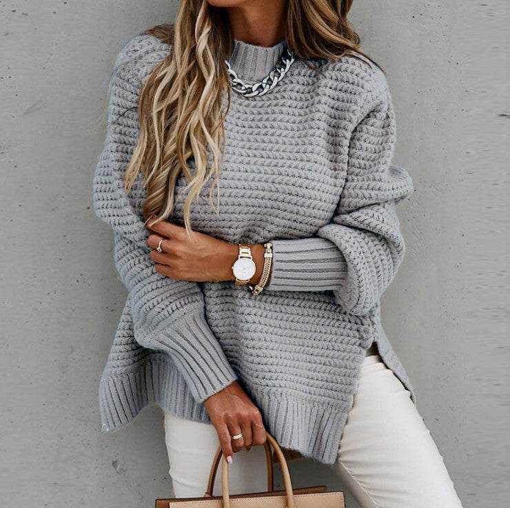 Womens Cozy Textured Knit Sweater With Wide Relaxed All Day Comfort By Street Wave For Women