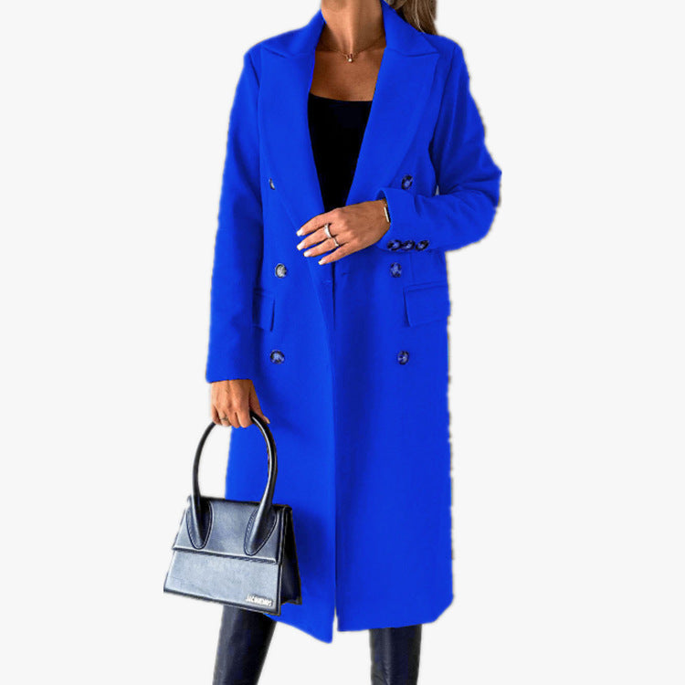 Street-Wave Women Trench Coat Double-Breasted Button Front With Practical Pockets Timeless Elegance