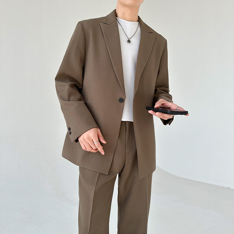 Mens Elegant Suit Blazer Streetwave Modern Cut With Fine Lining For Professionals