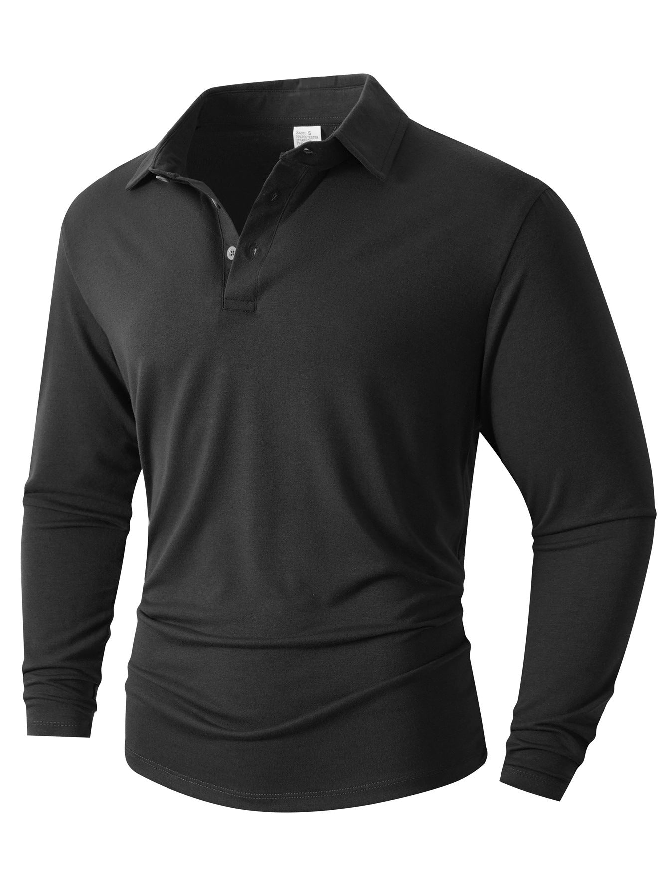 Street Wave Mens Long Sleeve Polo Shirt With Modern Fit For Everyday All Day Comfort
