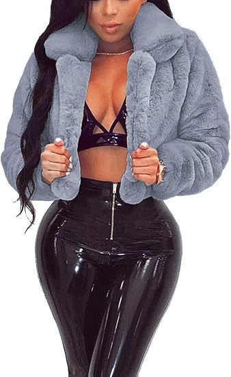 Street-Wave Womens Luxurious Faux Fur Jacket Cropped Design For Women Elegant Warmth
