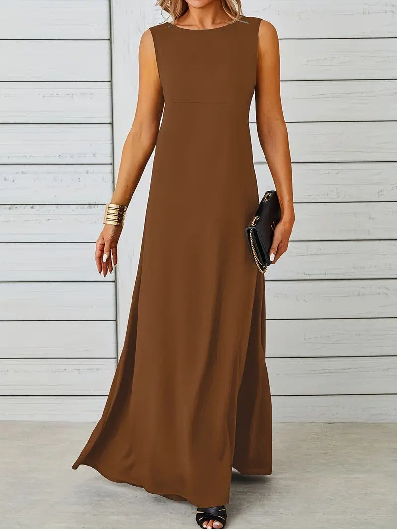Street-Wave Women Sleeveless Maxi Dress Breathable Minimalist Comfort