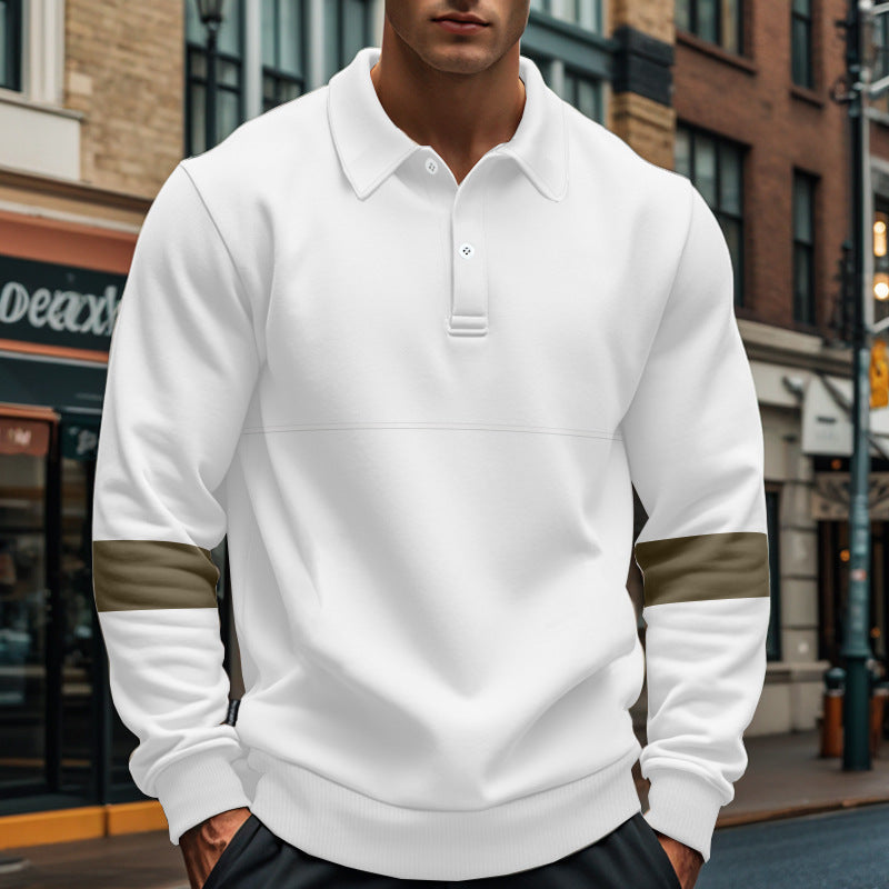 Street-Wave Men's Sporty Pullover With Contrast Stripes, Breathable Cotton Comfort For Style-Conscious Men