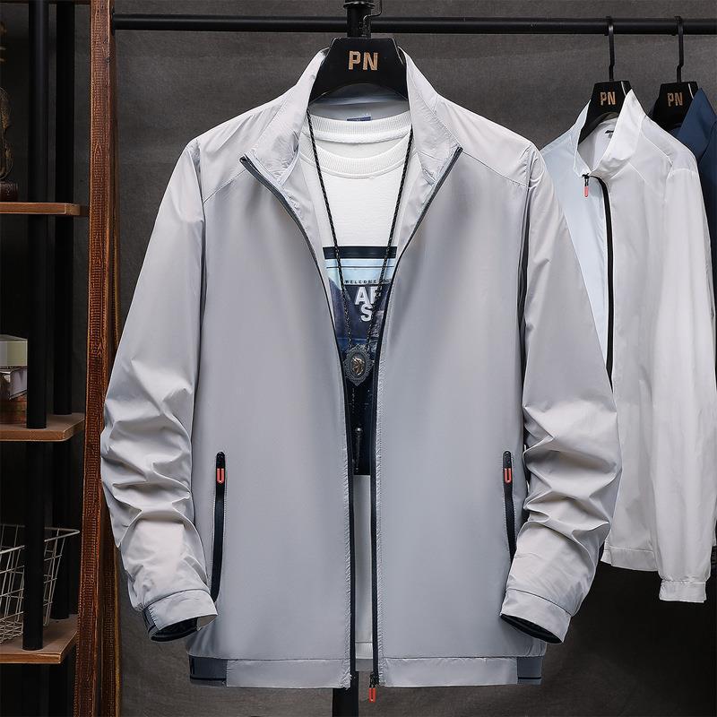 Street-wave Mens Lightweight Water-Resistant Transition Jacket With Zip Pockets For Everyday Wear