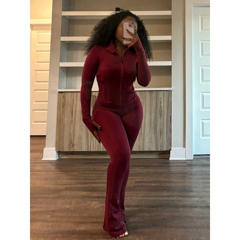 Streetwave Women Bodycon Jumpsuit With High Collar And Full Zip For Versatile Streetwear And Breathable Comfort