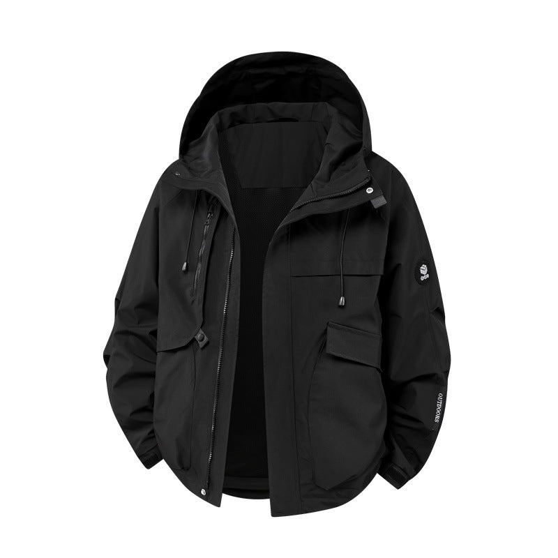 Streetwave Mens Technical Outdoor Jacket With Breathable Weatherproof Fabric And Multiple Zipper Pockets