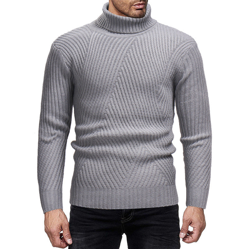 Street Wave Mens Turtleneck Sweater Breathable Wool Warm Winter Knit Top for Cold Weather