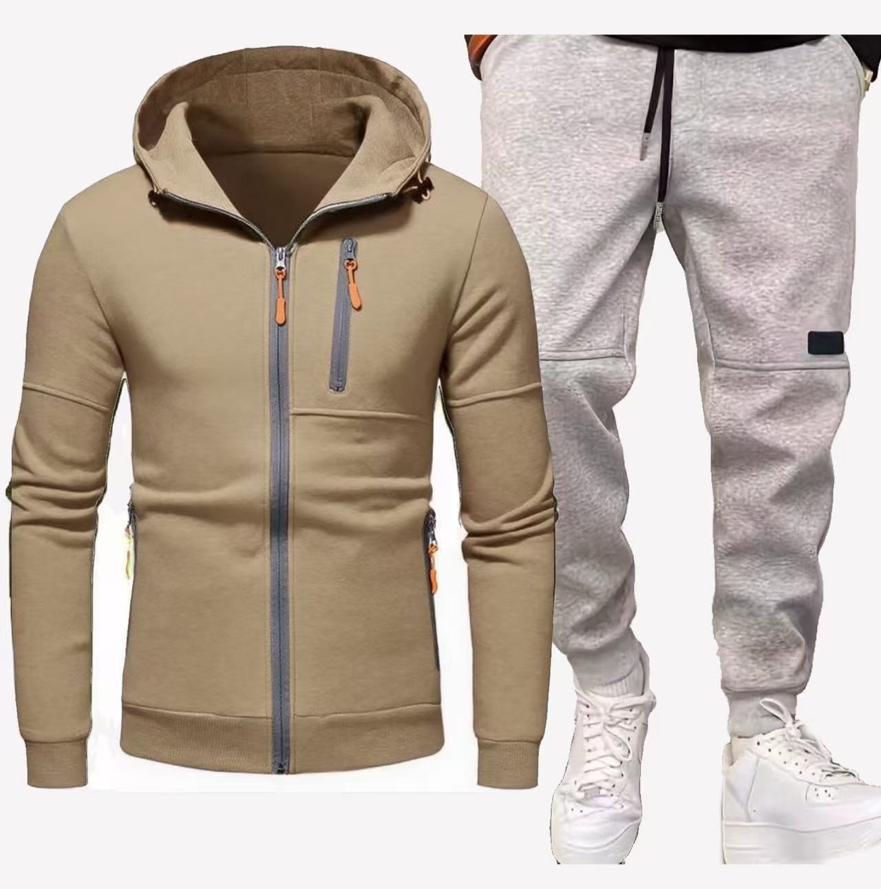 Mens Streetwave Breathable Tracksuit Set With Hooded Zip Pockets For Active Athletes