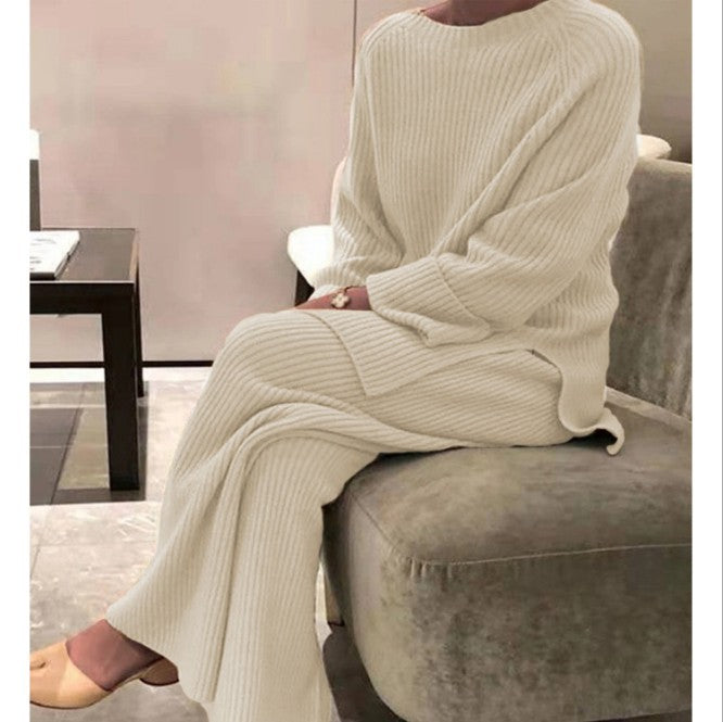Streetwave Womens Cozy Rib Knit Set Soft Breathable Comfort Modern Style For Home Or Out