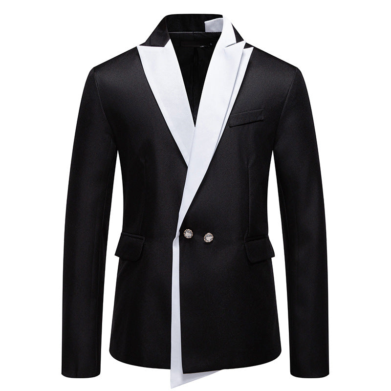 Street Wave Smoking Blazer For Men With Contrast Lapel Elegant Sophisticated Jacket
