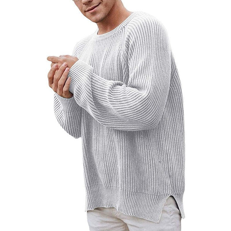 Street-wave Men's Elegant Knit Sweater With Structured Design Modern Fit Premium Cotton Blend