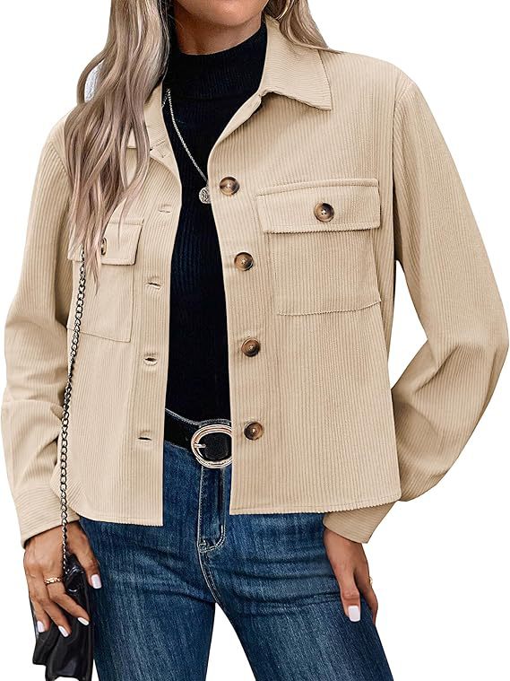 Street-wave Women Overshirt Jacket Corduroy Casual Everyday Wear For Stylish Relaxed Fit