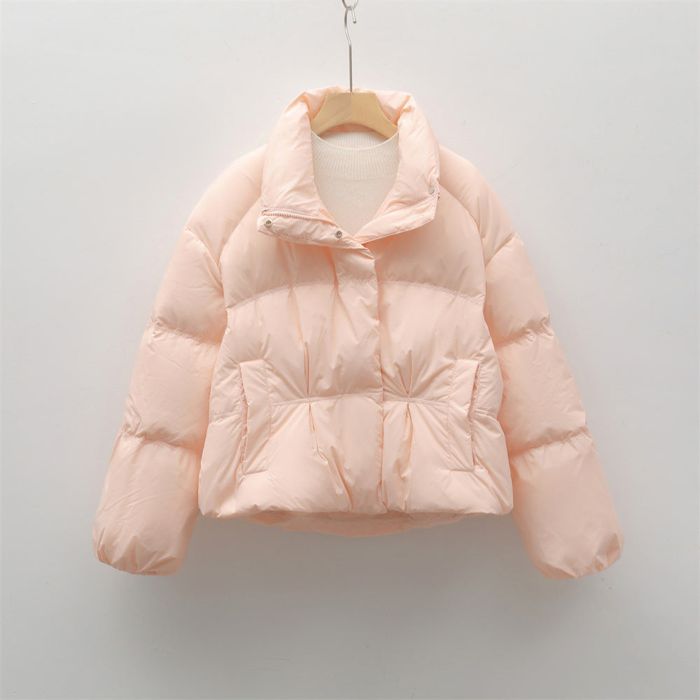Streetwave Quilted Short Puffer Jacket For Women With High Collar And Cozy Pockets