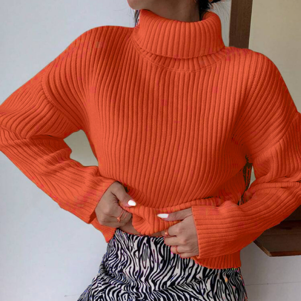 Street-wave Womens Premium Ribbed Turtleneck Sweater With Structured Knit Cozy And Soft Everyday Wear