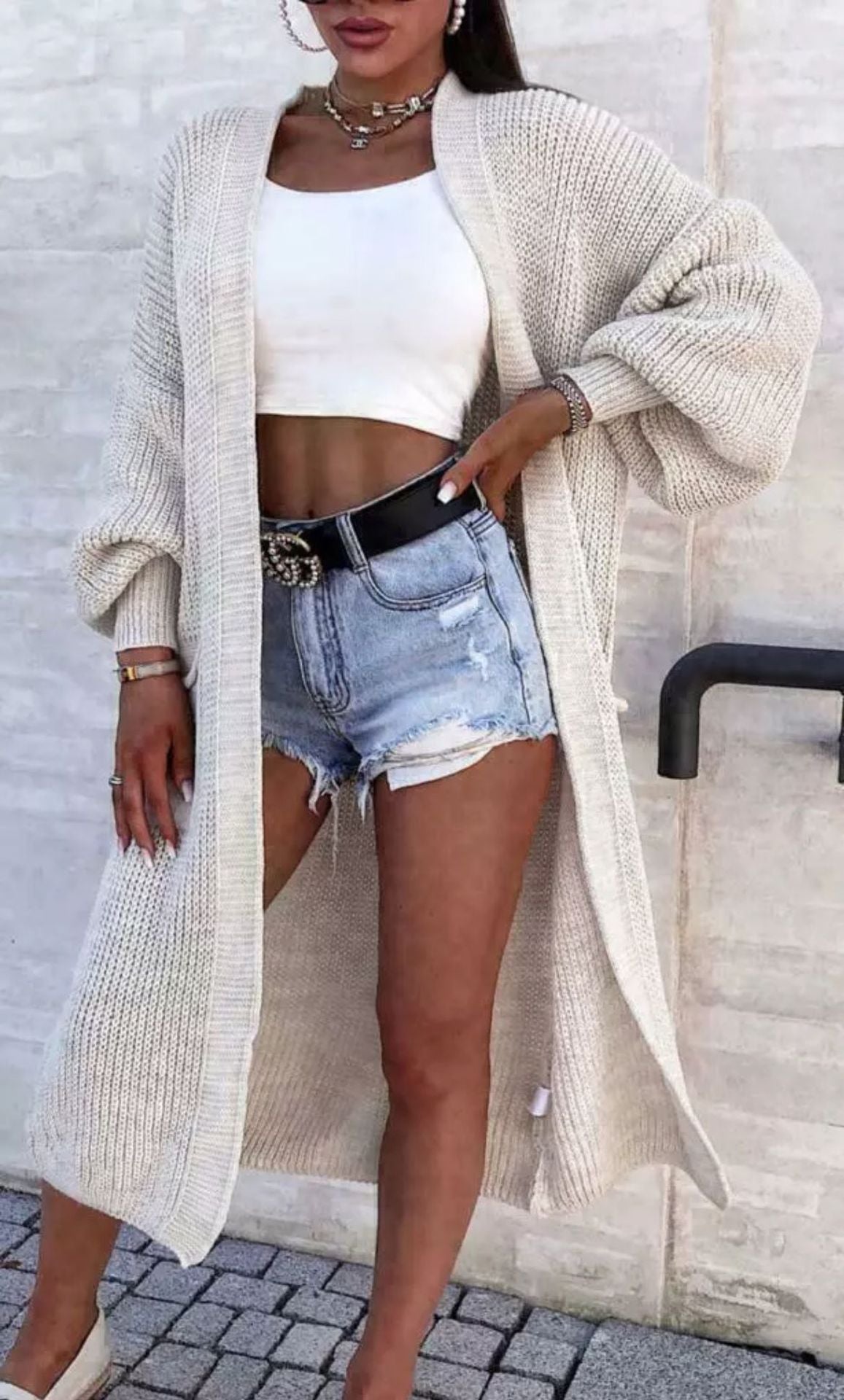 Street-wave Women's Knit Cardigan With Wide Fit And Deep Pockets For Women Everyday Chic