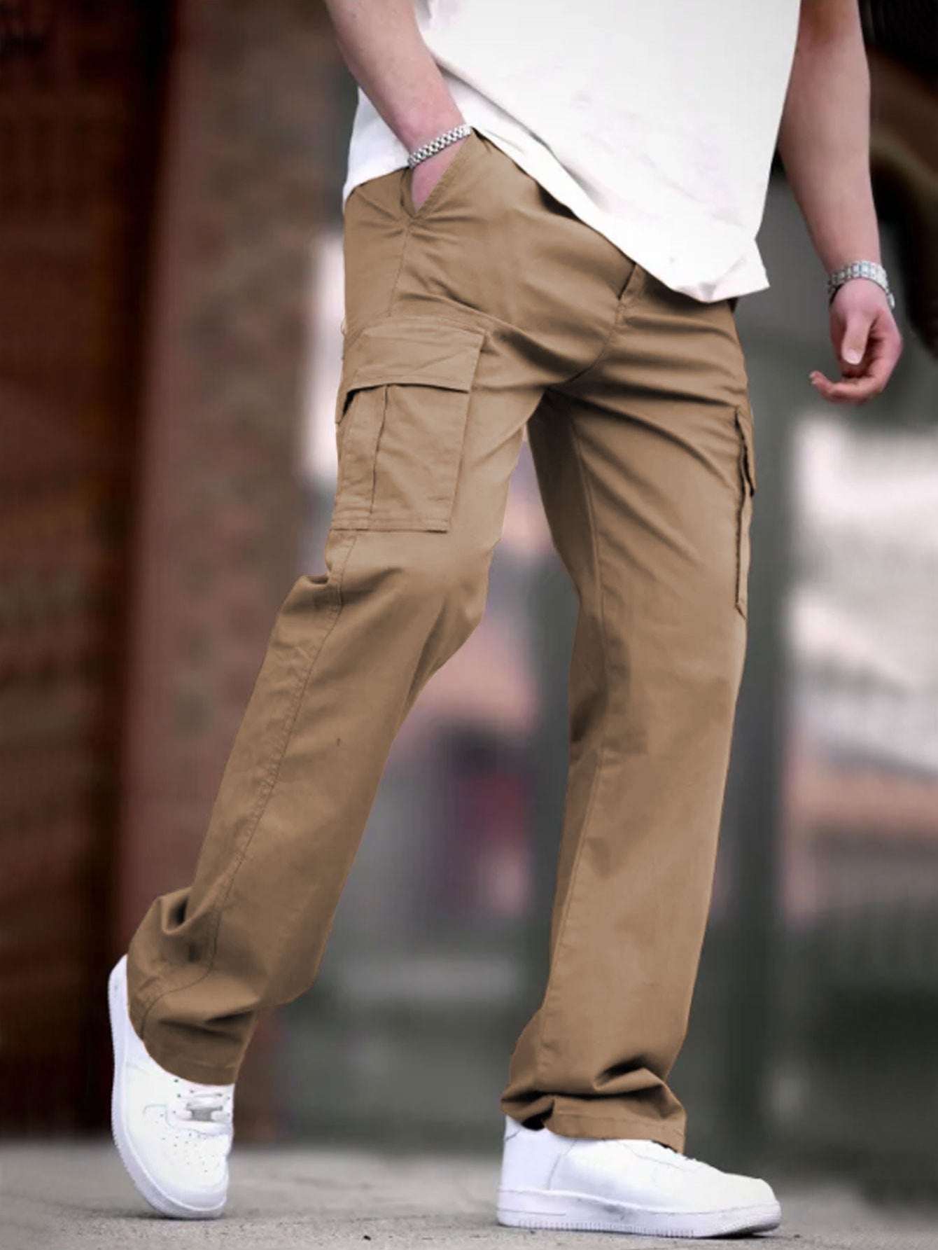 Men's Cargo Pants Breathable Fabric With Multifunctional Pockets For Everyday Urban Wear Street-Wave