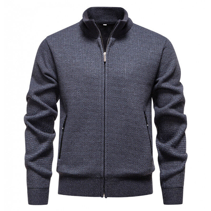 Men's Cardigan With Modern Zipper And Practical Pockets Street-wave Smart Casual Everyday Wear