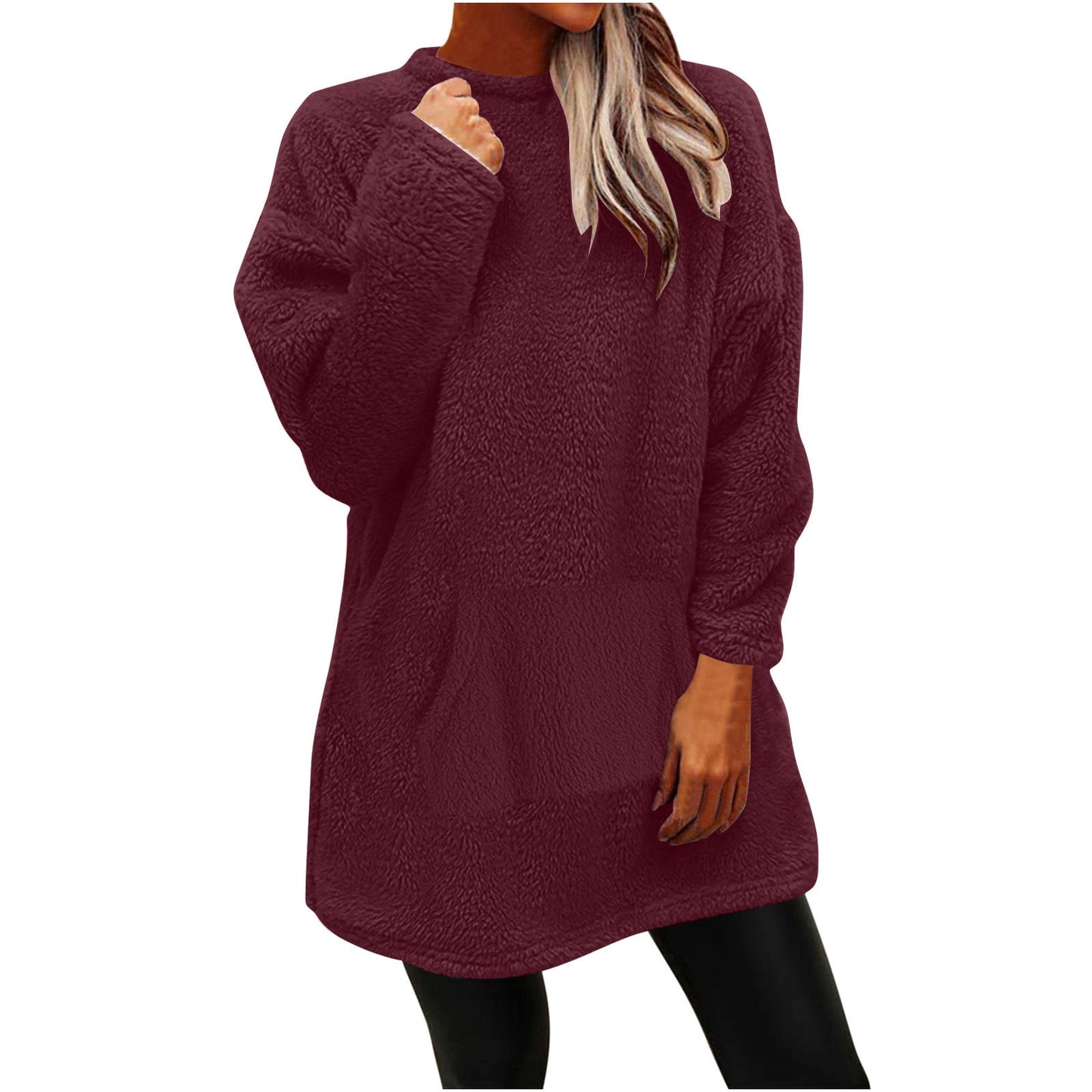Street Wave Oversize Cozy Pullover For Women Plush Fleece Warmth And Relaxed Fit