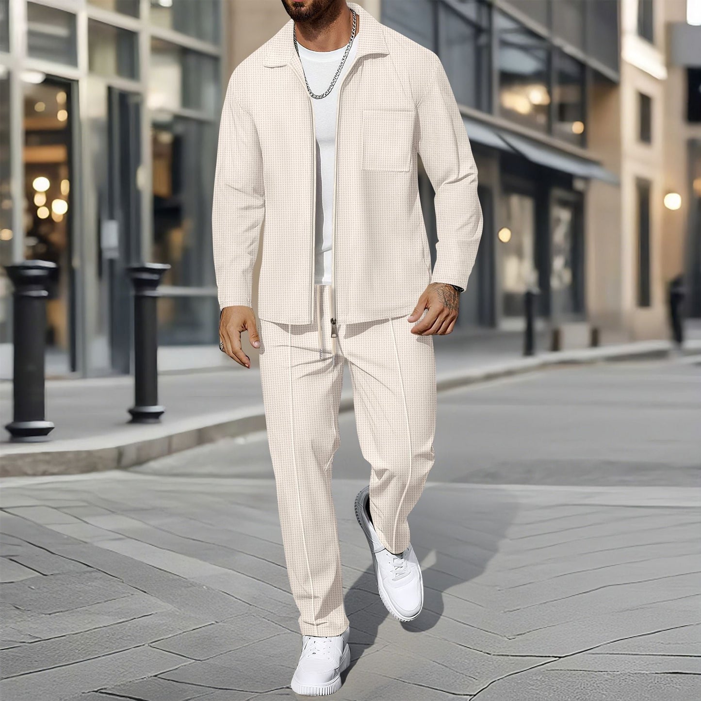 Street Wave Mens Casual Leisure Suit Set Breathable Comfort for Everyday Casual Wear