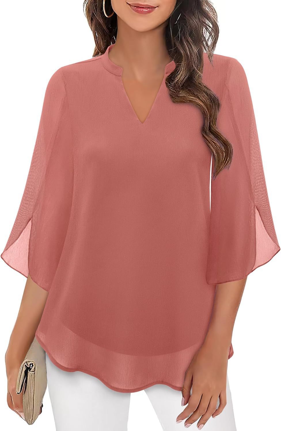 Street-Wave Airy Flutter Sleeve Blouse For Women Lightweight Sheer Top With Effortless Chic