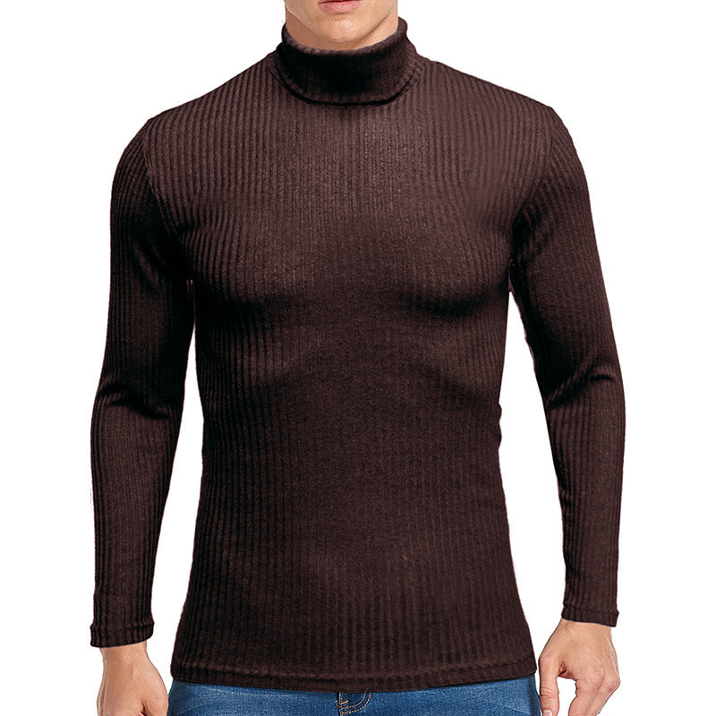 Street-wave Mens Fine Turtleneck Sweater in Premium Structured Knit Slim Fit for Cool Weather