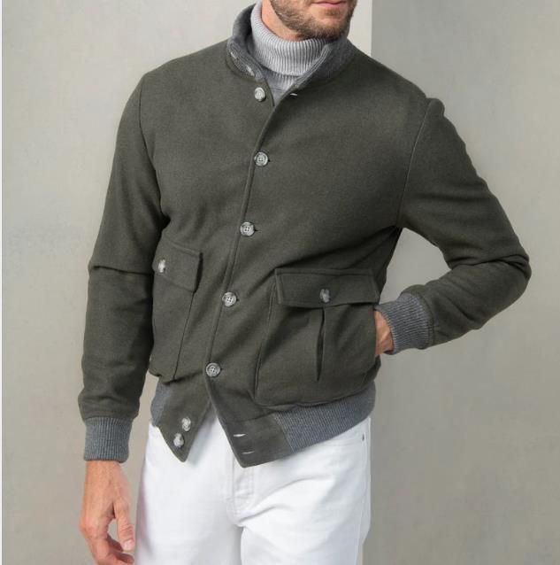 Street-wave Men's Casual Structured Cotton Jacket With Practical Pockets For Everyday Versatility