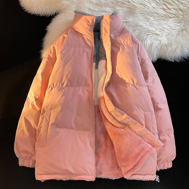 Street Wave Womens Down Jacket With Plush Inner Lining And High Collar For Warm Winter Style