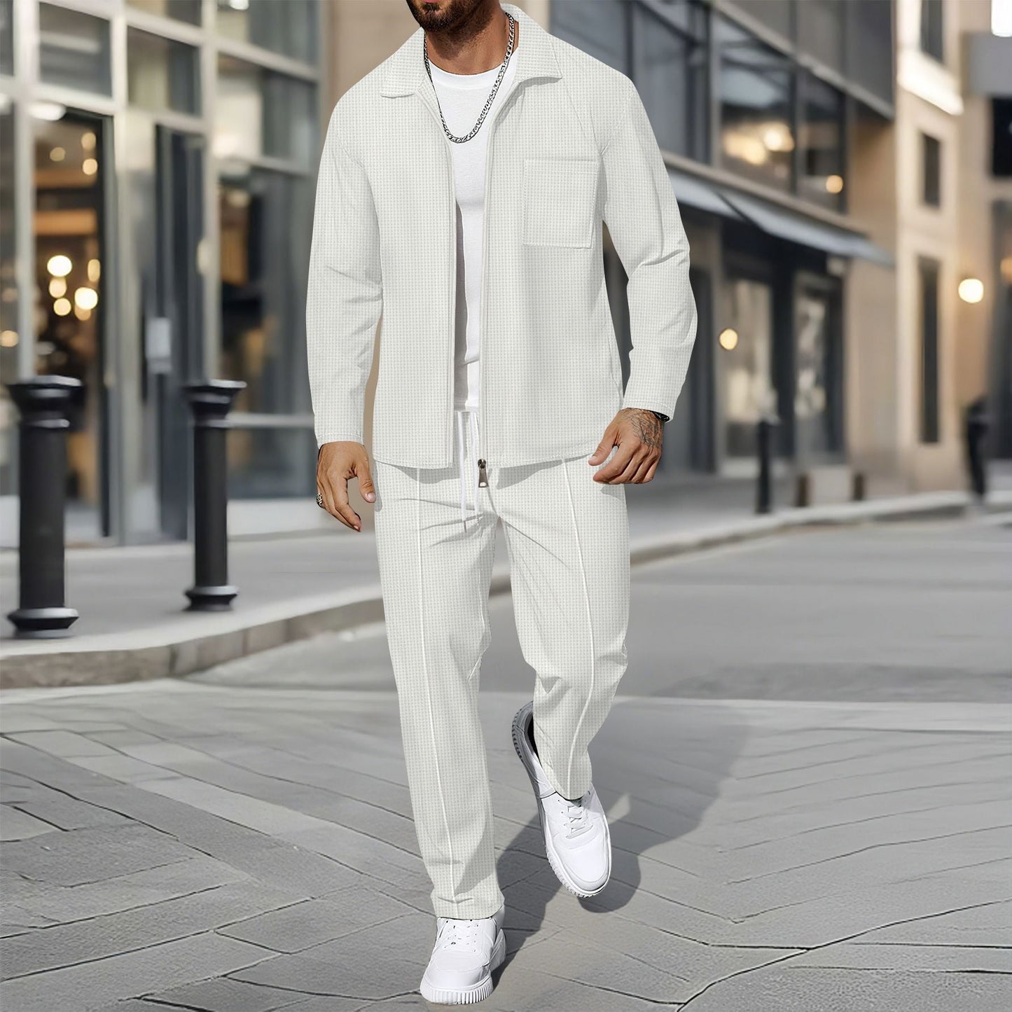 Street Wave Mens Casual Leisure Suit Set Breathable Comfort for Everyday Casual Wear