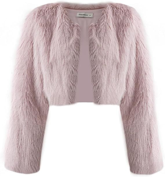 Street Wave Fluffy Cropped Open Front Jacket for Women Cozy Faux Fur Comfort Soft Warmth All Day