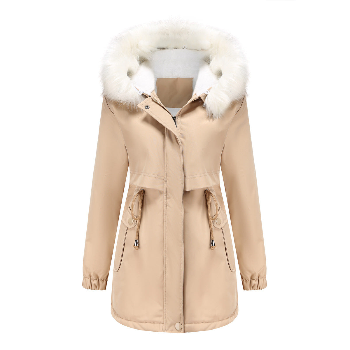 Street-Wave Womens Winter Jacket With Detachable Fur Collar For Warmth And Chic Style