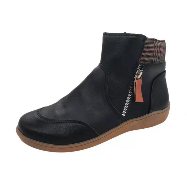 Street-wave Women's Ankle Boots With Side Zipper Comfortable Sole Stylish Everyday Wear