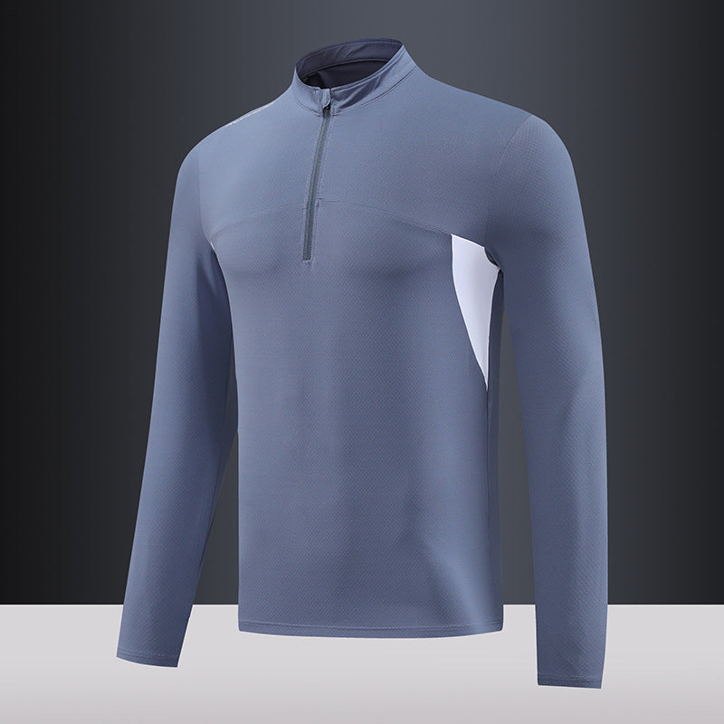 Street-Wave Men's Functional Thermal Shirt With Stand Collar Zip - Breathable Moisture-Wicking For Active Men
