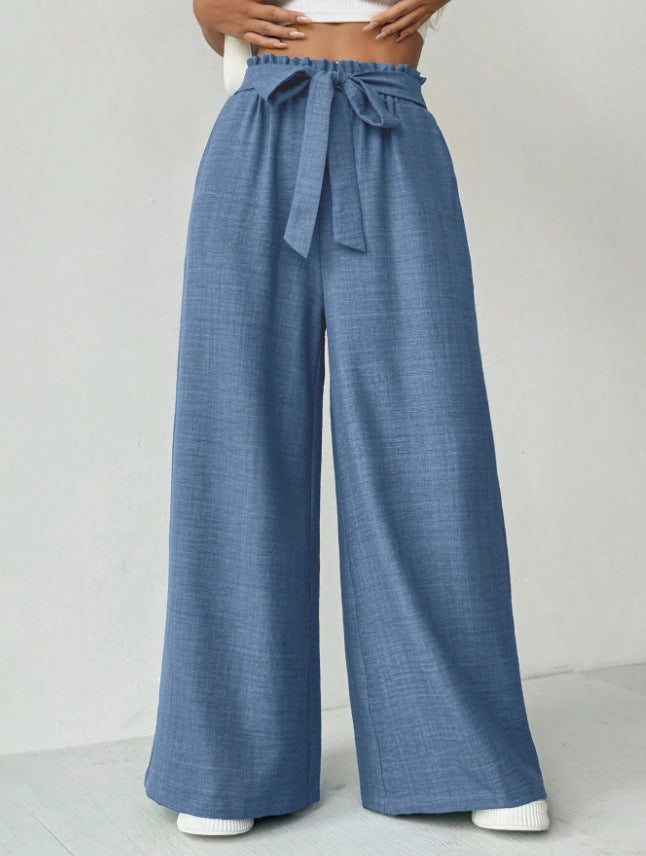 Street-Wave Women Wide-Leg Pants With Adjustable Waistband For Modern Everyday Wear