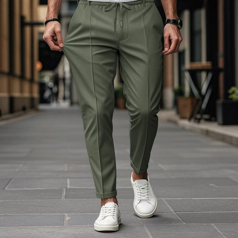 Street-wave Slim Fit Mens Joggers With Elastic Waistband And Side Pockets For Modern Style