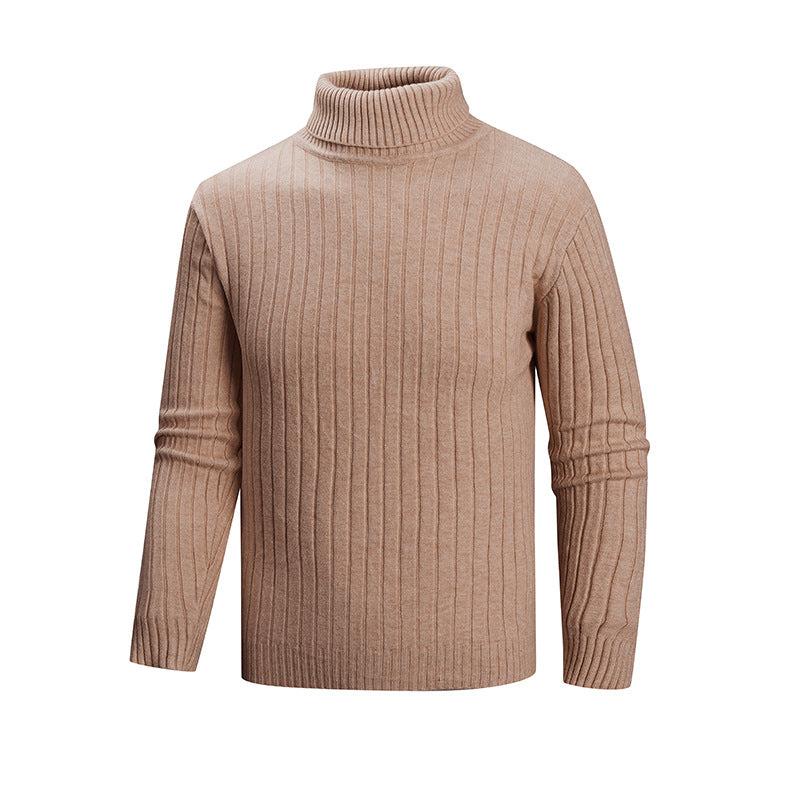 Streetwave Mens Red Ribbed Turtleneck Sweater With High Collar For Warmth Comfort And Style