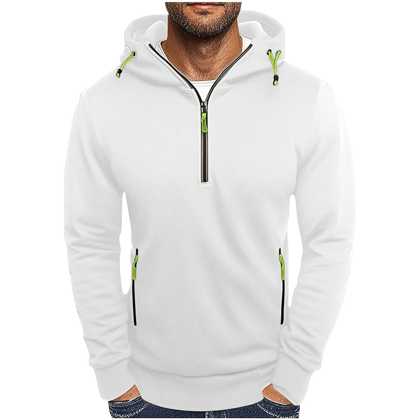 Streetwave Mens Half Zip Hoodie With Two Pockets Breathable Comfort For Everyday Wear