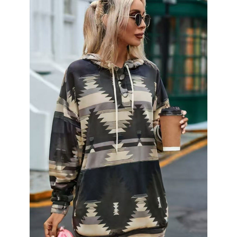 Street-Wave Women Bohemian Graphic Hoodie Relaxed Fit Cozy Comfort For Everyday Streetwear
