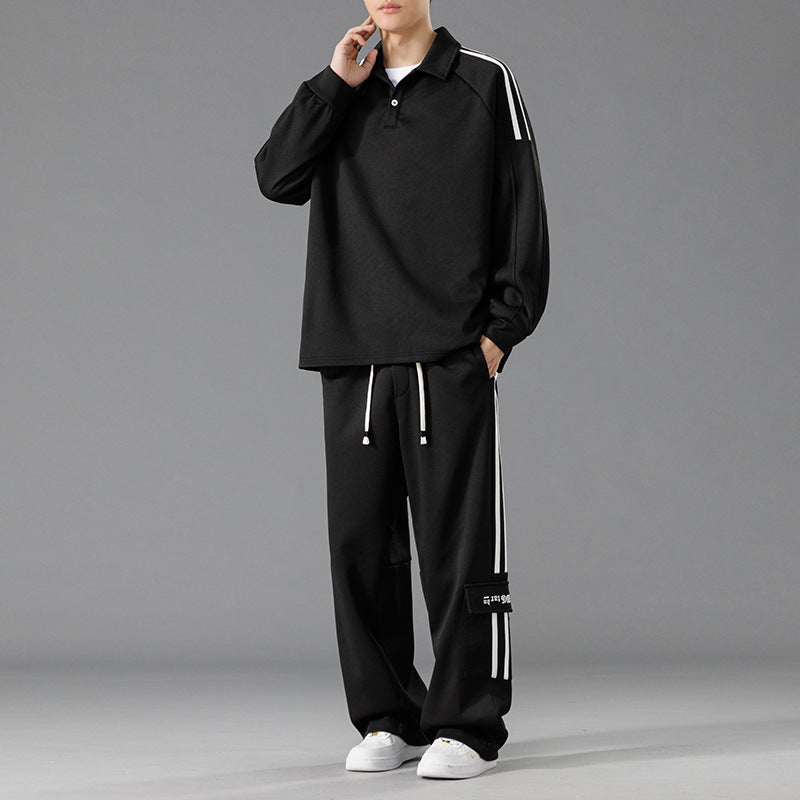 Street-Wave Men's Athletic Leisure Set With High Collar And Practical Pockets For Premium Comfort